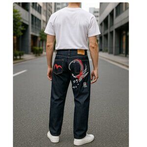 Evisu Heritage UNCHANGEABLE Kamikaze Phoenix Jeans Size 38 Relaxed Fit